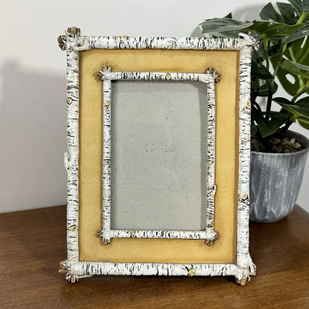 Birch Wood 5x7 Picture Frame Faux-Wood Rustic Photo